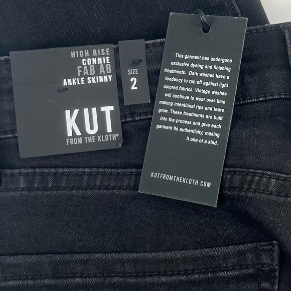 NWT Kut From The Kloth Black High Rise Connie Fab Ab Ankle Skinny Jeans Size 2 - Picture 2 of 6